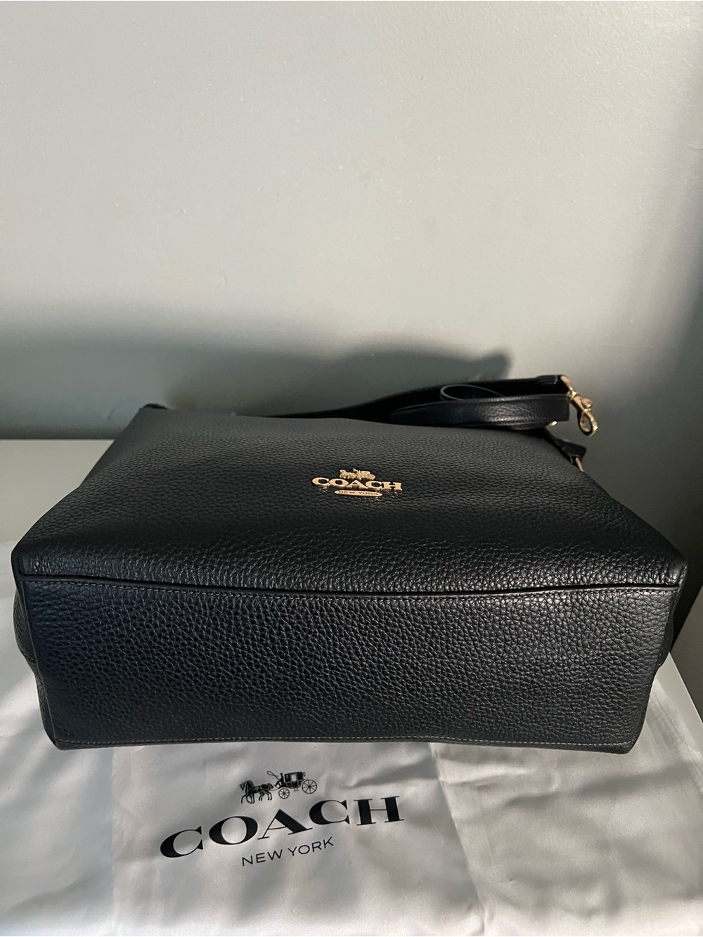 Coach Black Pebbled Leather Satchel with Heart Charm - Picture 3 of 7